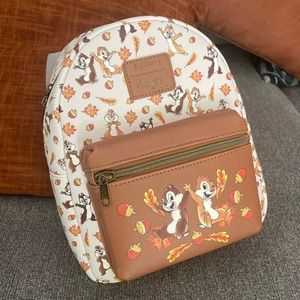 Disney Loungefly Bookbag with everyone’s favorite Chip and Dale and Acorns